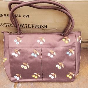 NWT Brown silk lined bag